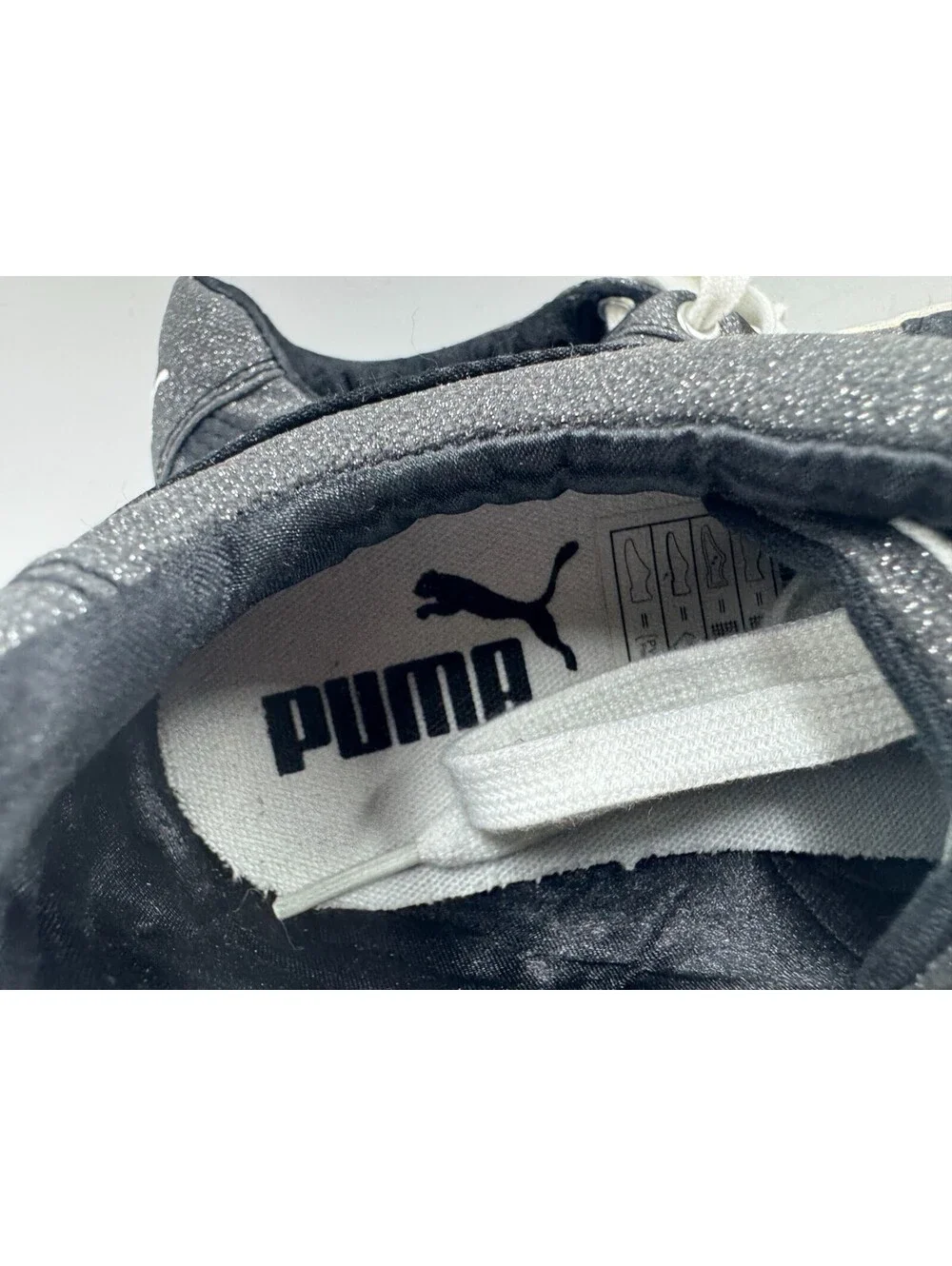 Puma Vikky Glitz Women's Sneakers Size 8.5 Black   Lace Up Platform Shoes